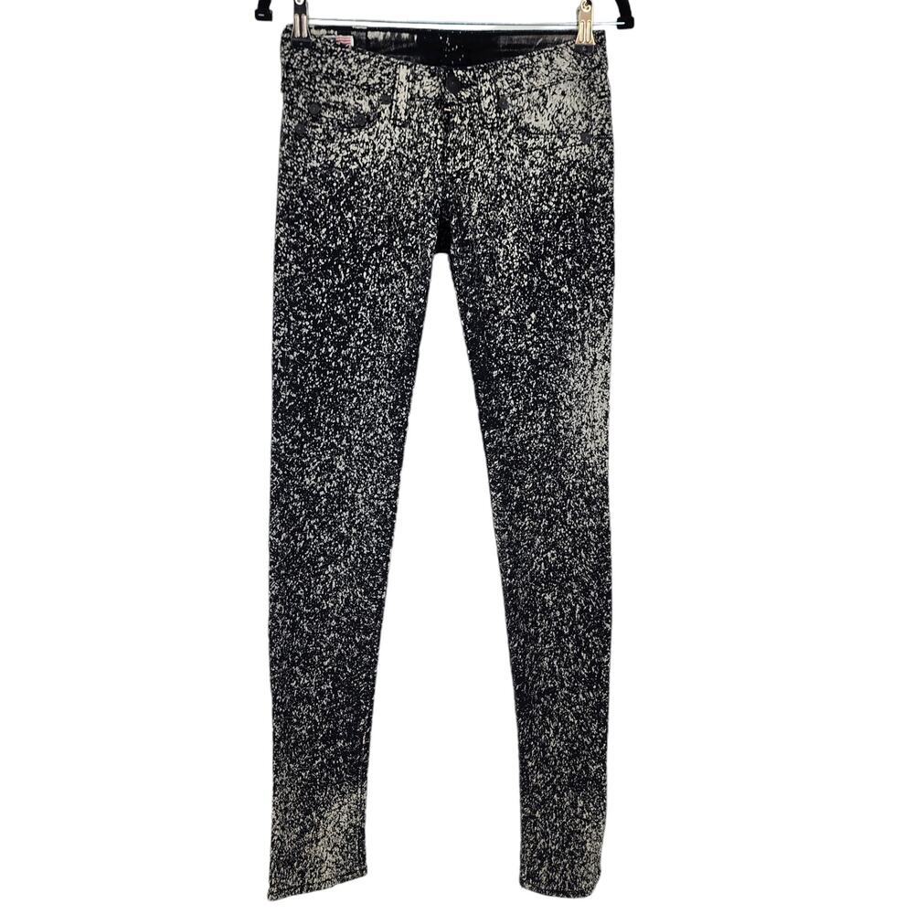 True Religion Women’s Stella Low Rise Cosmic Splatter Print Skinny Jeans Size 26